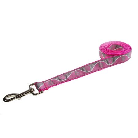 SASSY DOG WEAR Paw Waves Pink Dog Leash Medium PAW WAVE PINK3-L